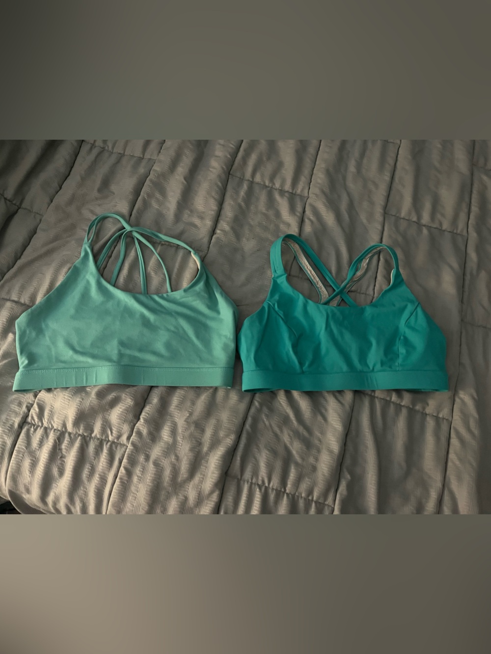 Women's Light Aqua & Teal Strappy Sports Bras - 2-Pack